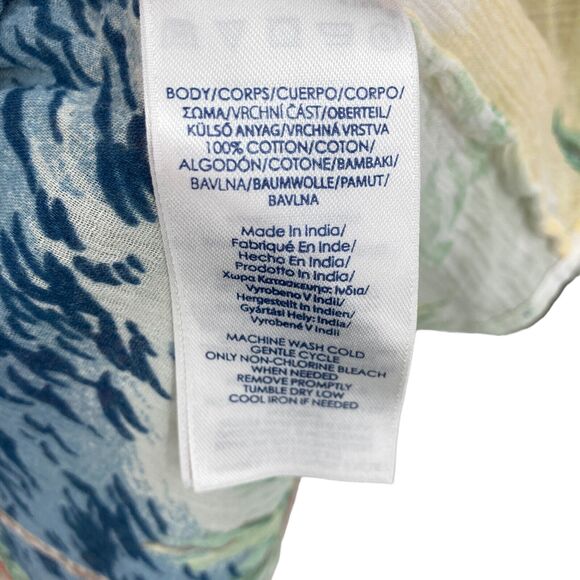 Chaps Blouse Top Womens Large Multi Tropical Print Sheer Off The Shoulder - Picture 6 of 14